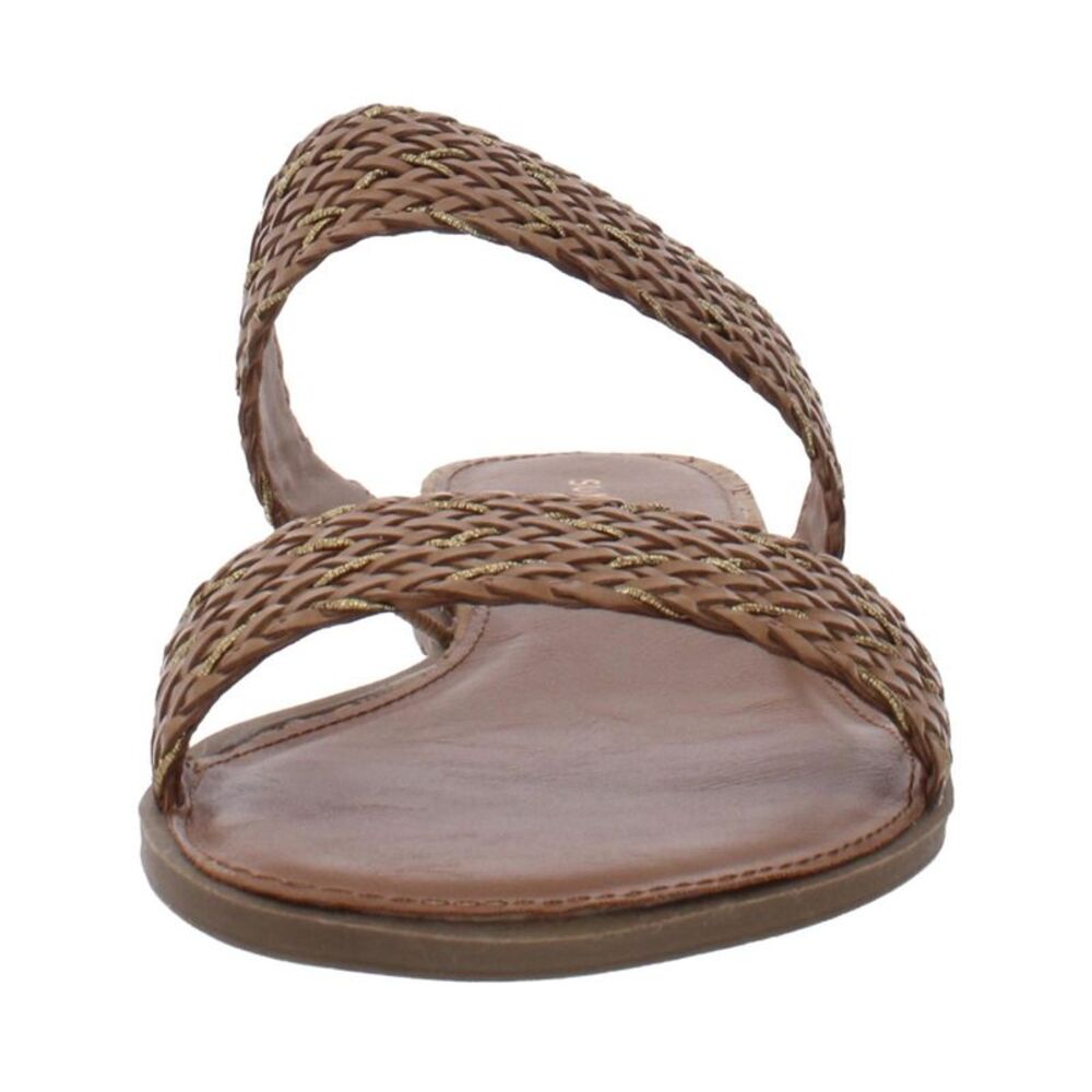 SUN STONE Womens Brown Cork-Like Easten Wedge Slip On Slide Sandals 9 M - Picture 3 of 3